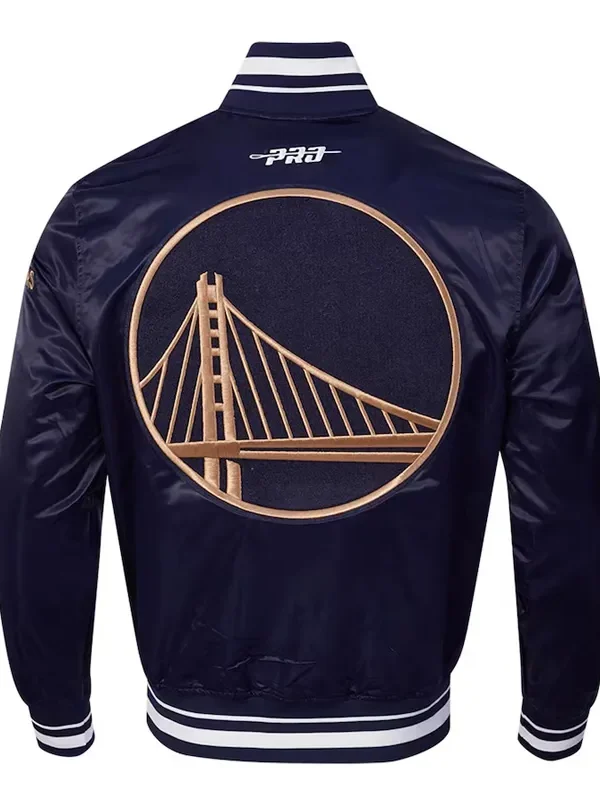 Golden State Warriors 2024-25 City Edition Chenille Navy Satin Jacket