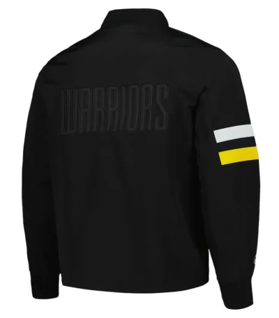 Golden State Warriors Black Stitch Applique Bomber Jacket