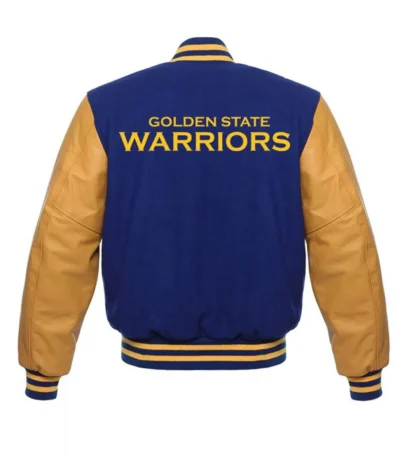 Golden State Warriors Blue and Yellow Letterman Jacket