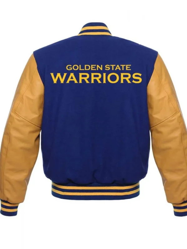 Golden State Warriors Blue and Yellow Letterman Jacket