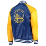 Golden State Warriors Blue and Yellow Varsity Satin Jacket
