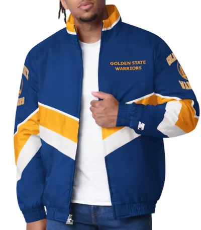 Golden State Warriors Captain Royal Varsity Satin Jacket