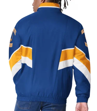 Golden State Warriors Captain Royal Varsity Satin Jacket