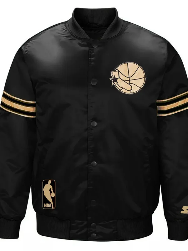 Golden State Warriors Classic Black Satin Jacket
