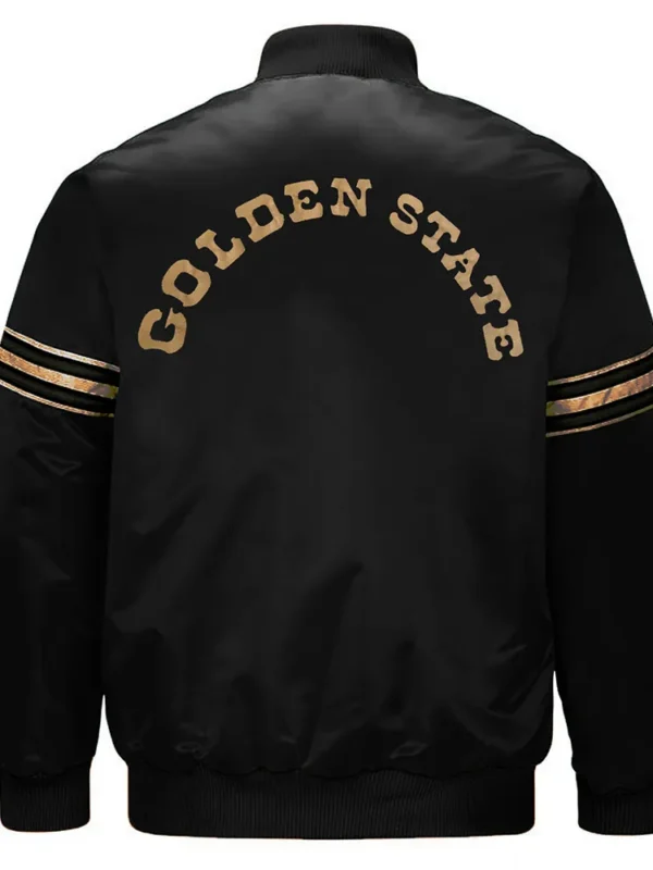 Golden State Warriors Classic Black Satin Jacket