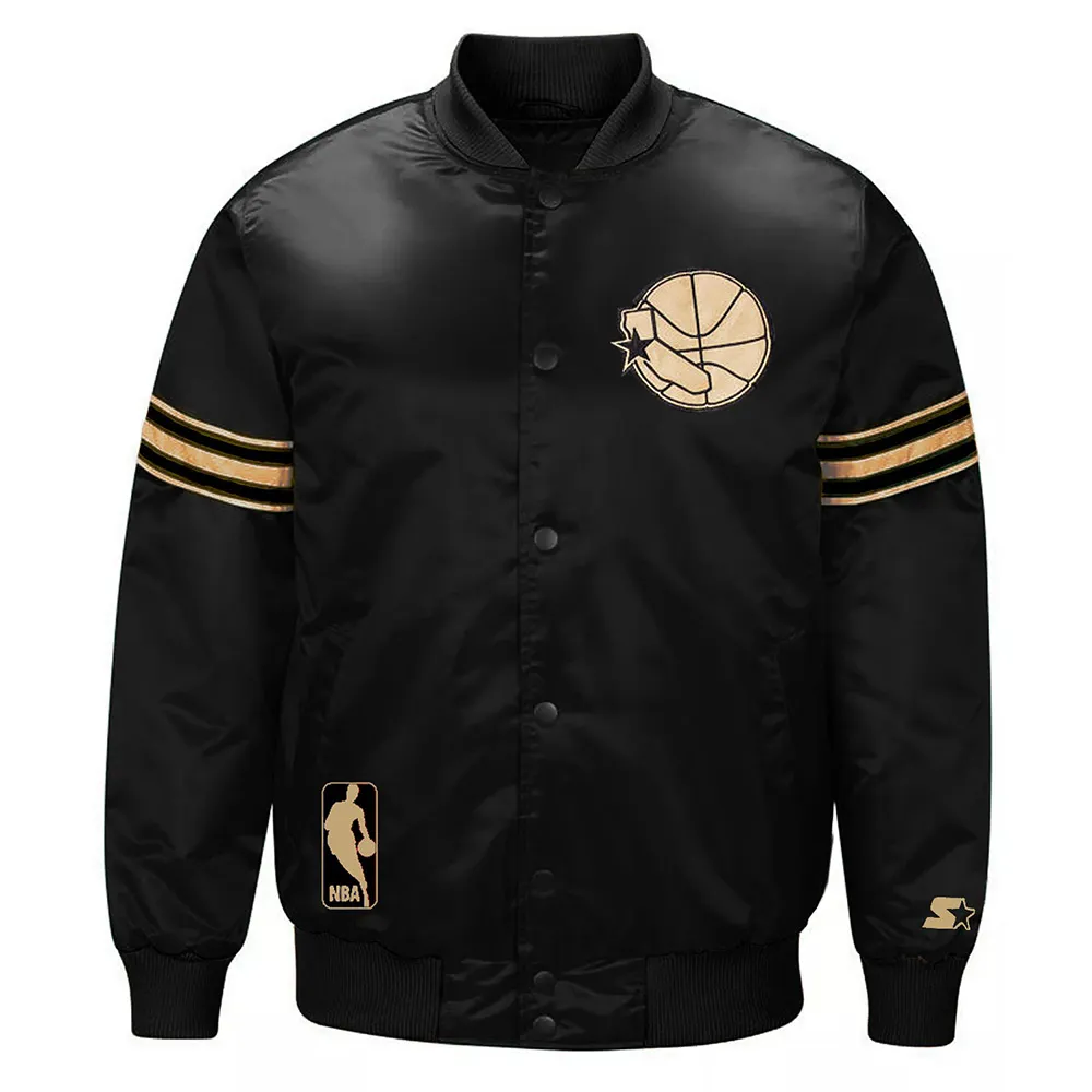 Golden State Warriors Classic Black Satin Jacket Golden State Warriors Classic Black Satin Jacket
