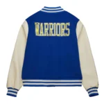 Golden State Warriors Classics Royal and Off White Varsity Jacket