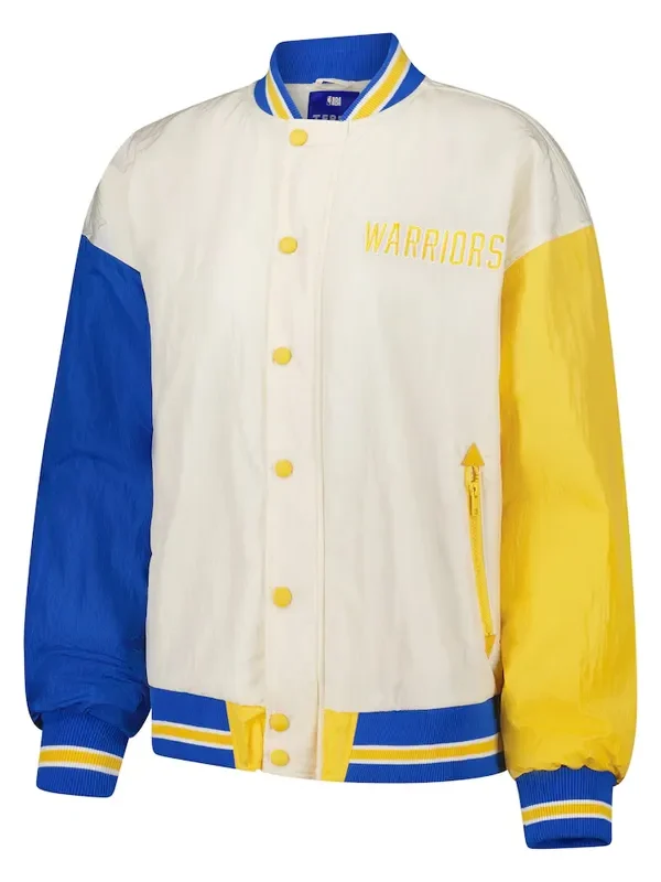 Golden State Warriors Color Block Bomber Full-Snap Jacket