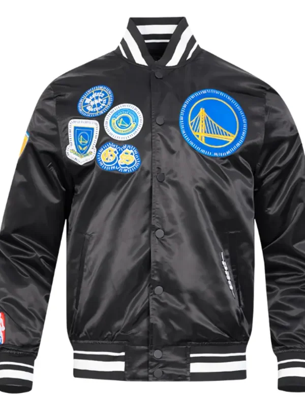 Golden State Warriors Diy Pick Stitch Classic Rib Satin Jacket