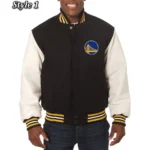 Golden State Warriors Domestic Varsity Black and White Jacket