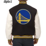 Golden State Warriors Domestic Varsity Black and White Jacket