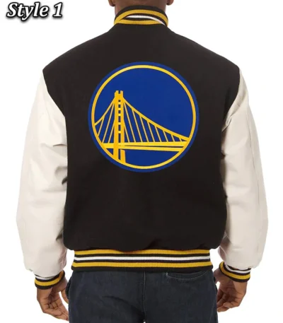 Golden State Warriors Domestic Varsity Black and White Jacket