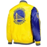 Golden State Warriors Fast Break Royal-Yellow Satin Jacket