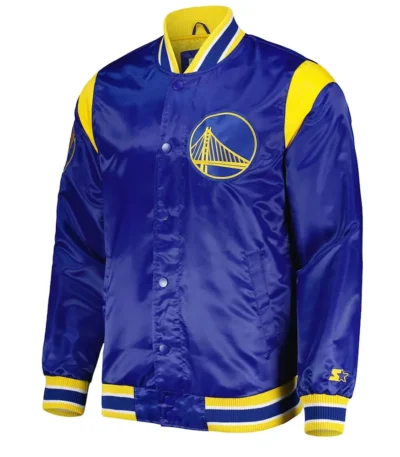 Golden State Warriors Force Play Royal Satin Jacket