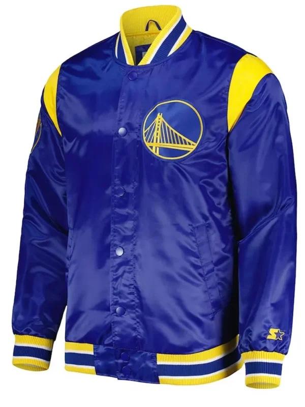 Golden State Warriors Force Play Royal Satin Jacket
