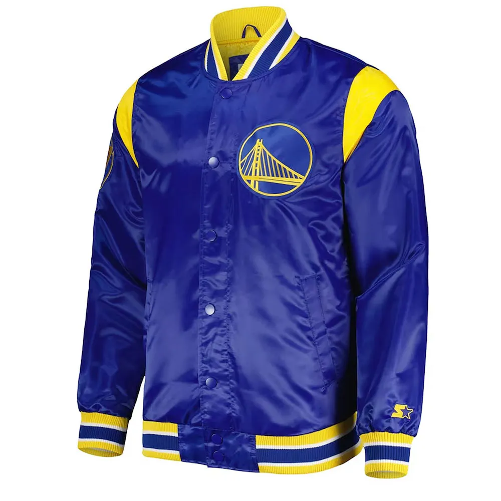 Golden State Warriors Force Play Royal Satin Jacket Golden State Warriors Force Play Royal Satin Jacket