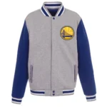 Golden State Warriors Gray and Royal Varsity Wool Jacket