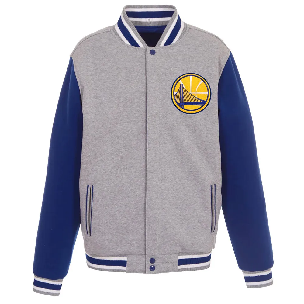 Golden State Warriors Gray and Royal Varsity Wool Jacket Golden State Warriors Gray and Royal Varsity Wool Jacket