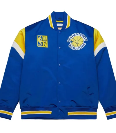 Golden State Warriors Heavyweight Blue Royal Satin Jacket