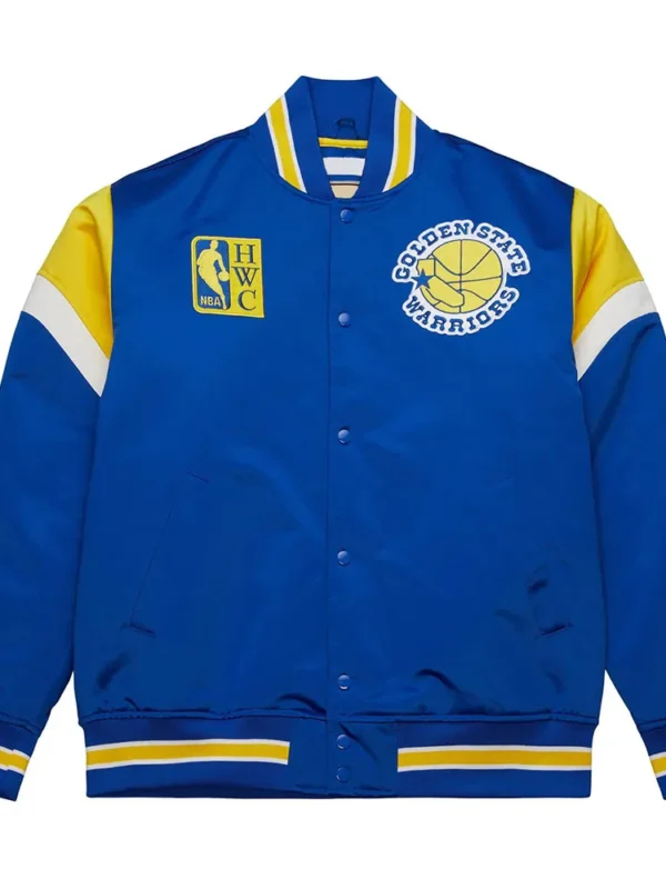 Golden State Warriors Heavyweight Blue Royal Satin Jacket