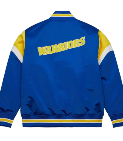 Golden State Warriors Heavyweight Blue Royal Satin Jacket