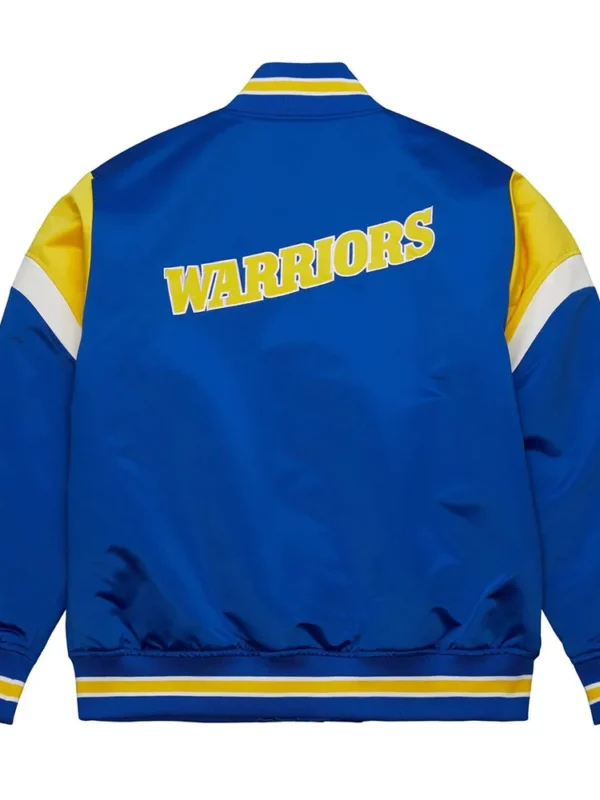 Golden State Warriors Heavyweight Blue Royal Satin Jacket