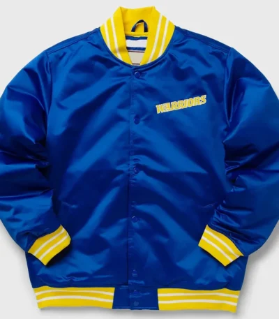 Golden State Warriors Heavyweight Royal Satin Jacket