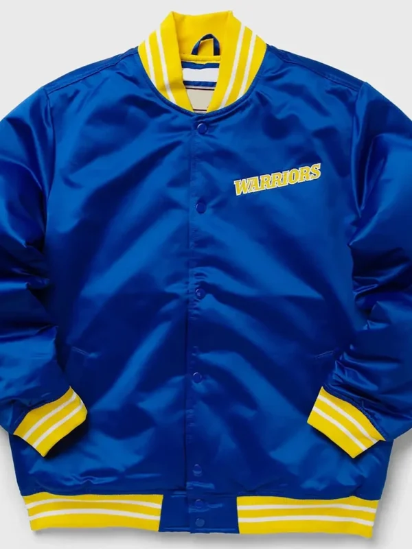 Golden State Warriors Heavyweight Royal Satin Jacket