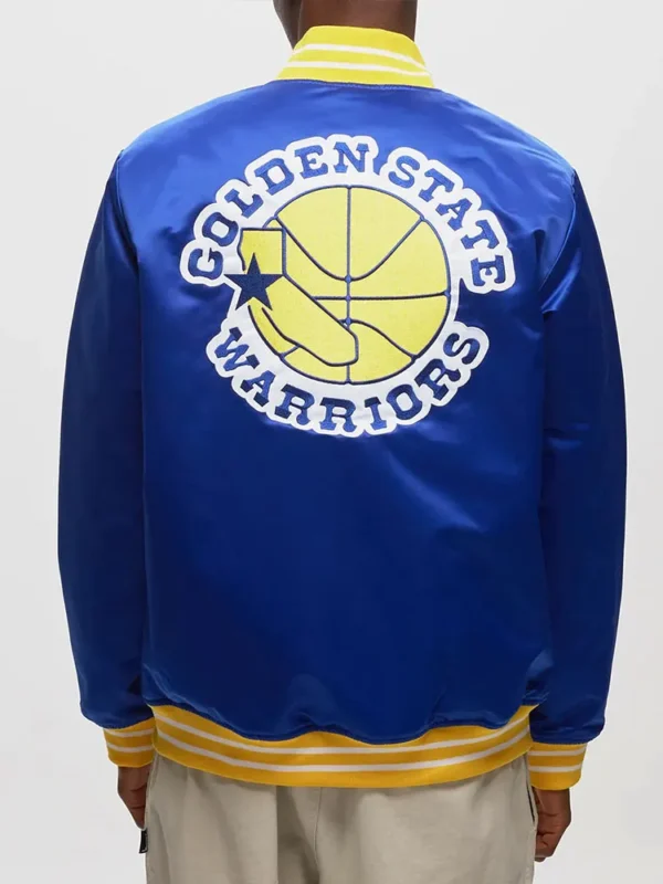 Golden State Warriors Heavyweight Royal Satin Jacket