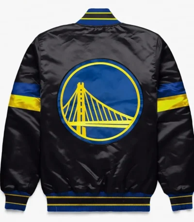 Golden State Warriors Home Game Black Varsity Satin Jacket