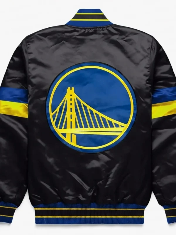 Golden State Warriors Home Game Black Varsity Satin Jacket