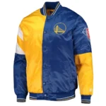 Golden State Warriors Leader Satin Gold-Royal Color Block Jacket