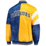 Golden State Warriors Leader Satin Gold-Royal Color Block Jacket