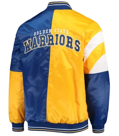 Golden State Warriors Leader Satin Gold-Royal Color Block Jacket