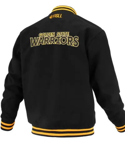 Golden State Warriors Logoman Shadow Black Varsity Jacket