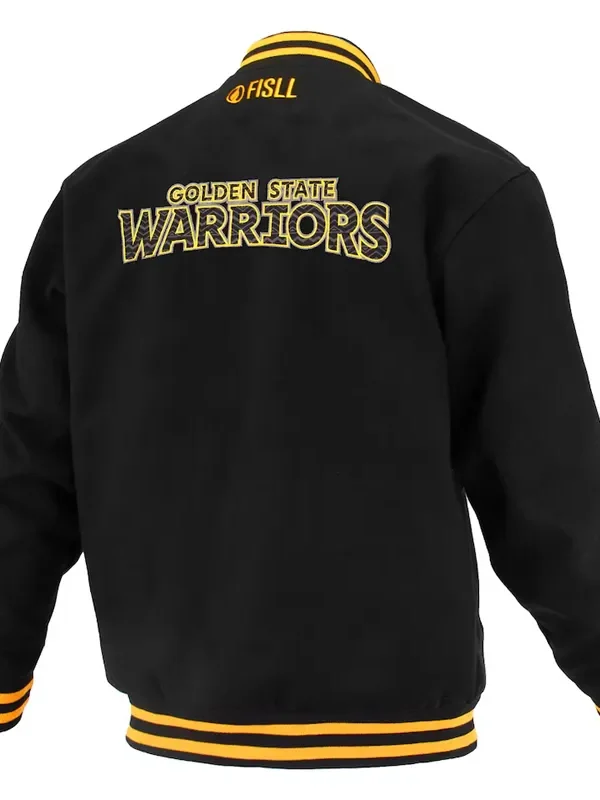 Golden State Warriors Logoman Shadow Black Varsity Jacket