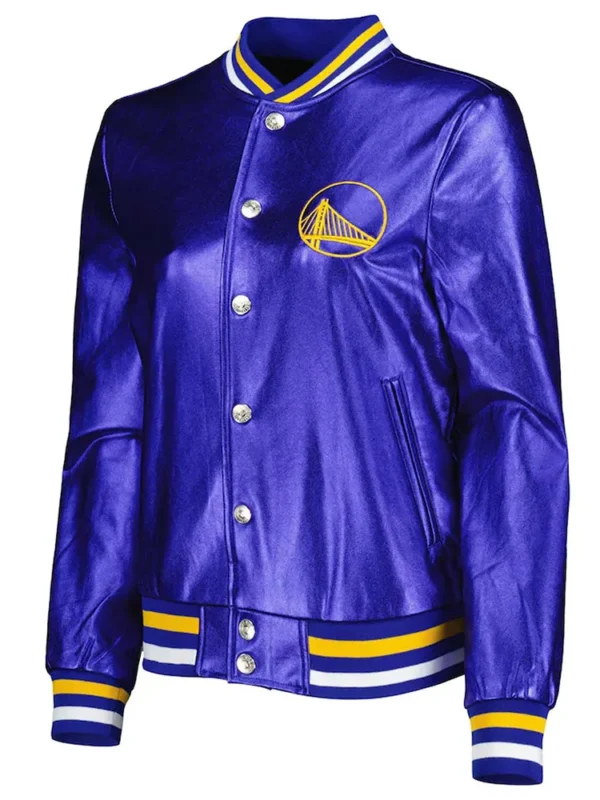 Golden State Warriors Metallic Royal Jacket