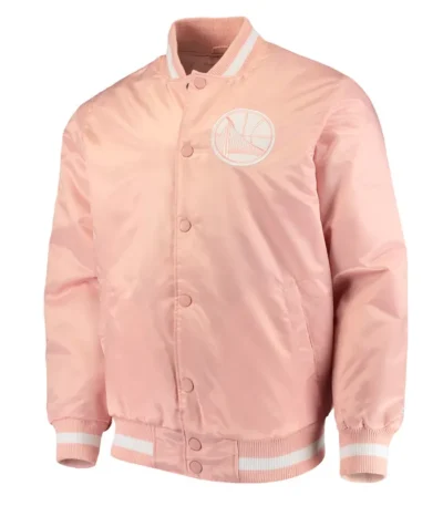 Golden State Warriors Pink Satin Jacket