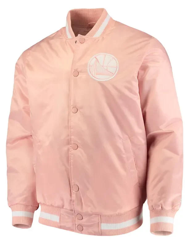 Golden State Warriors Pink Satin Jacket