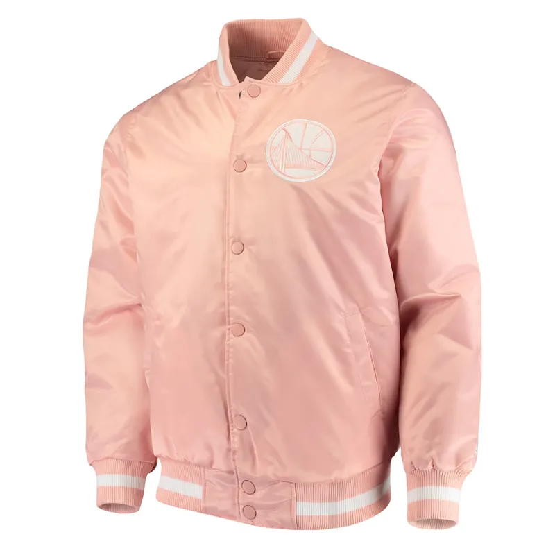 Golden State Warriors Pink Satin Jacket Golden State Warriors Pink Satin Jacket