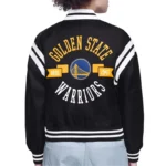 Golden State Warriors Printed Logo Varsity Satin Jacket