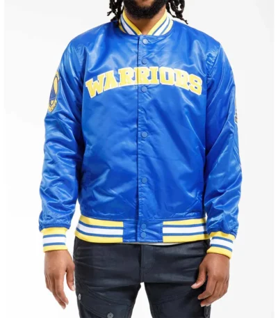 Golden State Warriors Royal Blue Satin Jacket