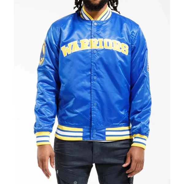 Golden State Warriors Royal Blue Satin Jacket