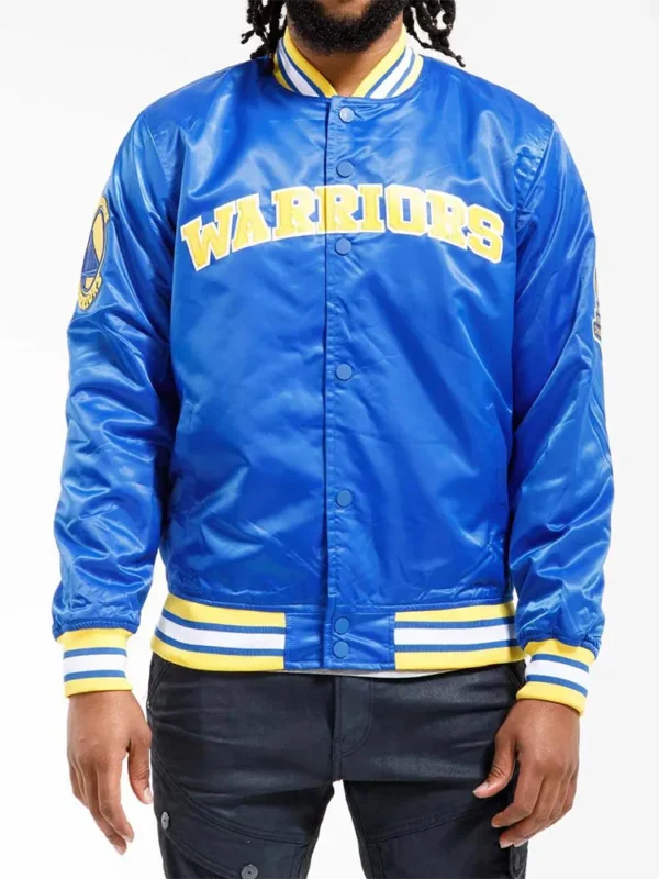 Golden State Warriors Royal Blue Satin Jacket