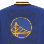 Golden State Warriors Royal and Black Varsity Wool Jacket