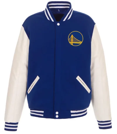 Golden State Warriors Royal and White Varsity Jacket