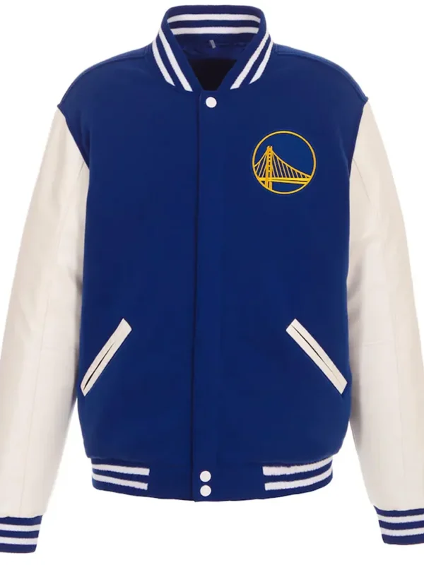 Golden State Warriors Royal and White Varsity Jacket