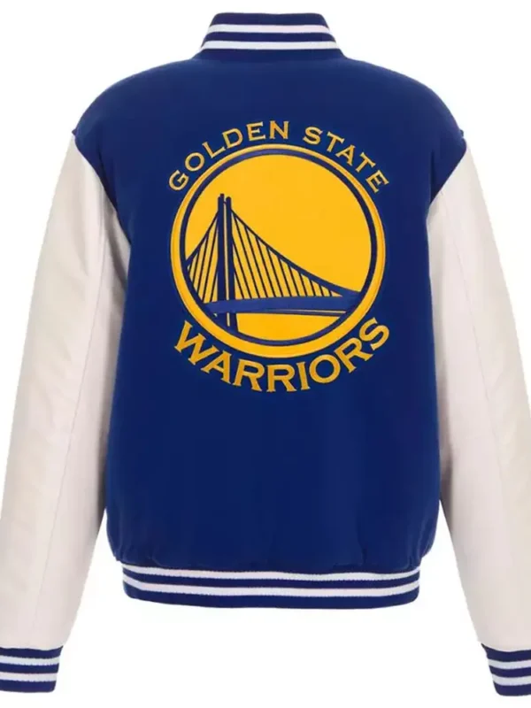 Golden State Warriors Royal and White Varsity Jacket