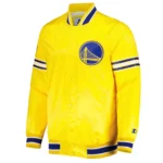 Golden State Warriors Slider Varsity Yellow Satin Jacket