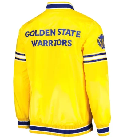 Golden State Warriors Slider Varsity Yellow Satin Jacket